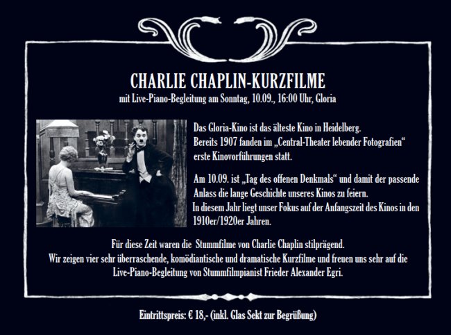 Anzeige: Charlie-Chaplin-Stummfilme