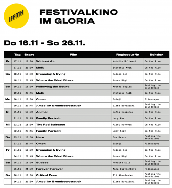 Spielplan IFFMH 2023 im Gloria