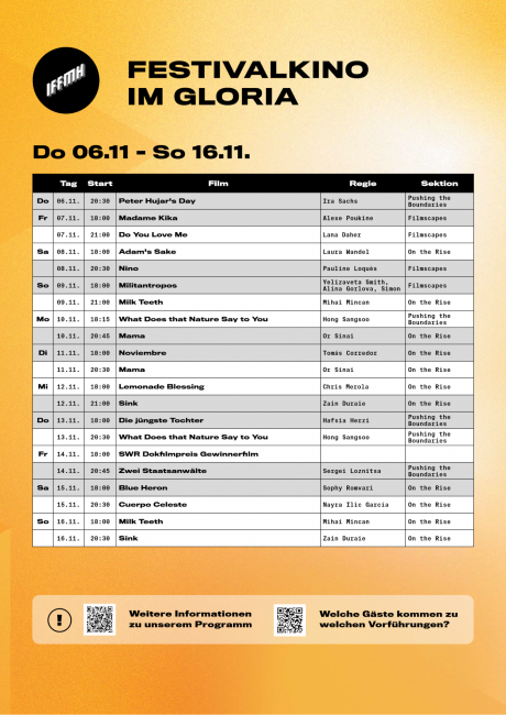 Spielplan IFFMH 2025 im Gloria
